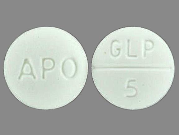 Pill APO GLP 5 White Round is Glipizide.