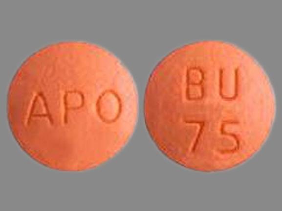 Pill APO BU 75 Orange Round is Bupropion Hydrochloride