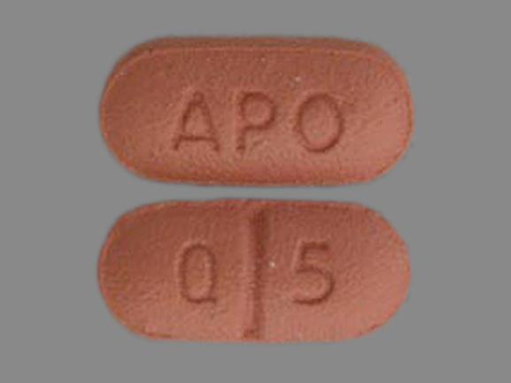 Pill APO Q 5 Red Oval is Quinapril Hydrochloride