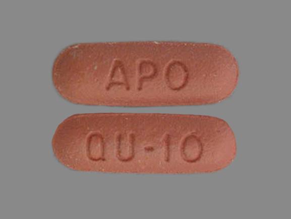 Pill APO QU 10 Red Capsule/Oblong is Quinapril Hydrochloride