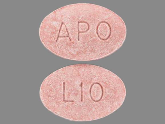 Pill APO L10 Brown Oval is Lisinopril