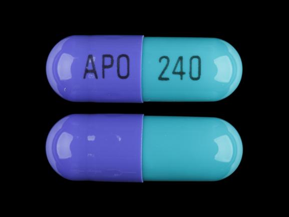 Pill APO 240 Blue Capsule/Oblong is Diltzac