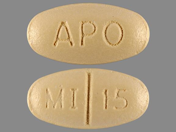 Pill APO MI 15 Yellow Oval is Mirtazapine