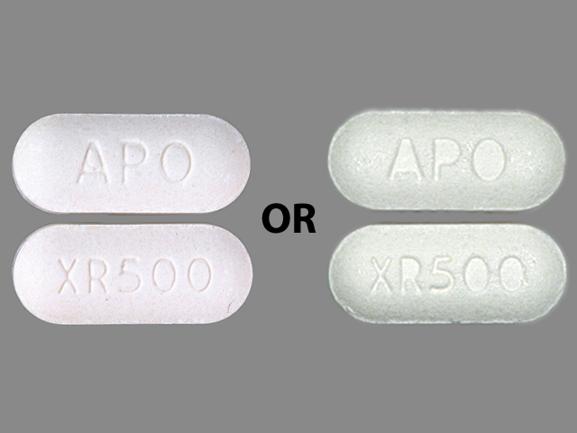 Pill APO XR500 White Capsule/Oblong is Metformin Hydrochloride Extended Release