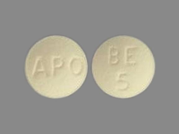 Pill APO BE 5 White Round is Benazepril Hydrochloride