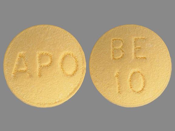 Pill APO BE 10 Yellow Round is Benazepril Hydrochloride