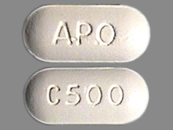 Pill APO C500 White Oval is Cefuroxime Axetil