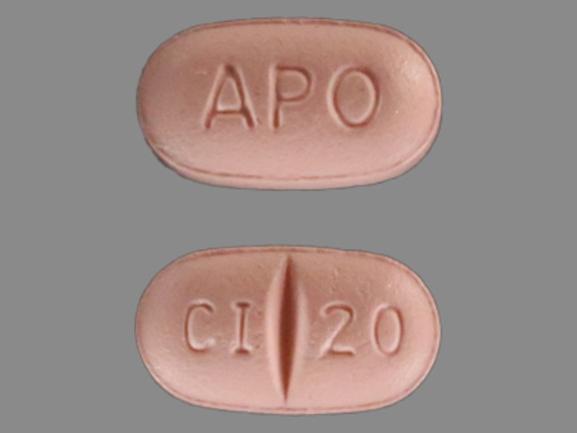 Pill APO CI 20 Pink Oval is Citalopram Hydrobromide