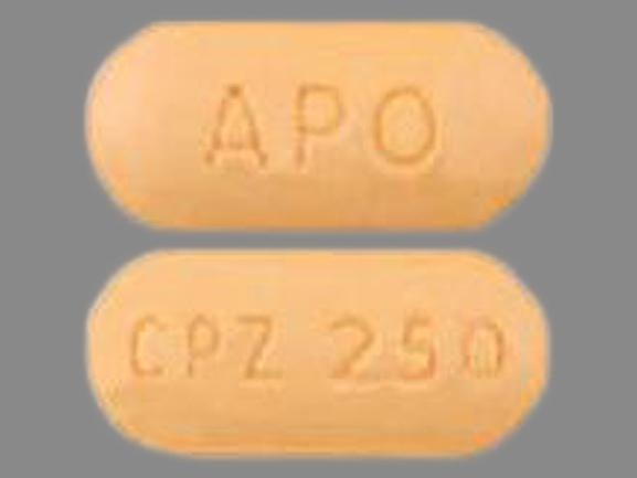Pill APO CPZ 250 Orange Oval is Cefprozil