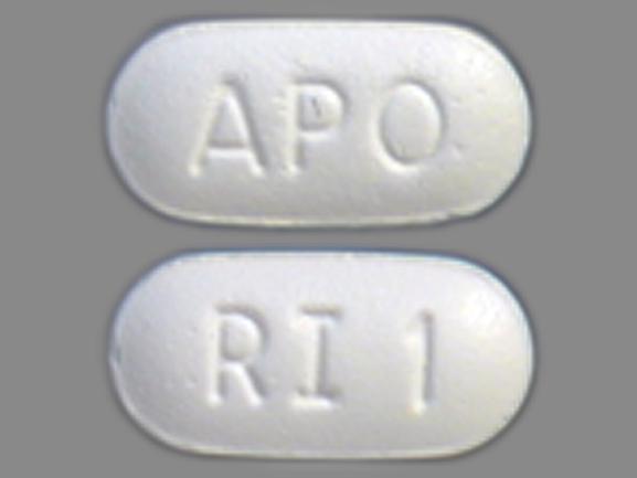 Pill APO RI 1 White Capsule/Oblong is Risperidone