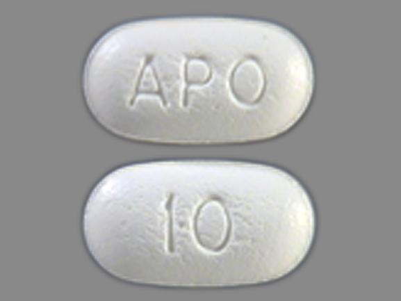 Pill APO 10 White Oval is Zolpidem Tartrate