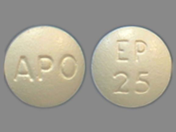 Pill APO EP 25 Yellow Round is Eplerenone