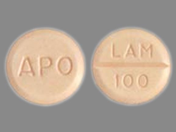 Pill APO LAM 100 Peach Round is Lamotrigine