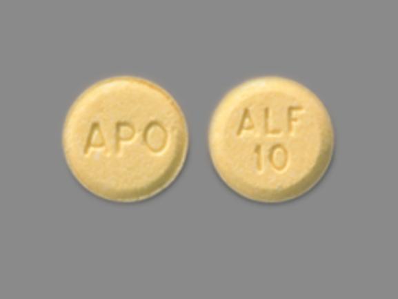 Pill APO ALF 10 Yellow Round is Alfuzosin Hydrochloride Extended Release