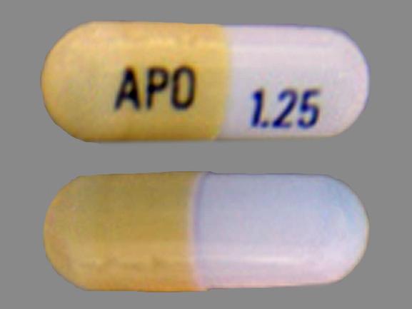 Pill APO 1.25 Yellow & White Capsule/Oblong is Ramipril