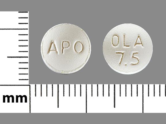 Pill APO OLA 7.5 White Round is Olanzapine
