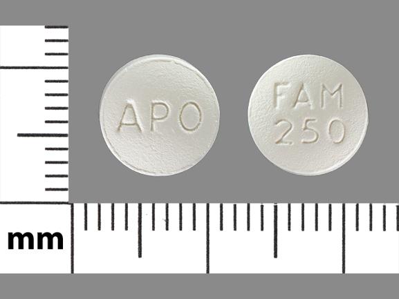 Pill APO FAM 250 White Round is Famciclovir