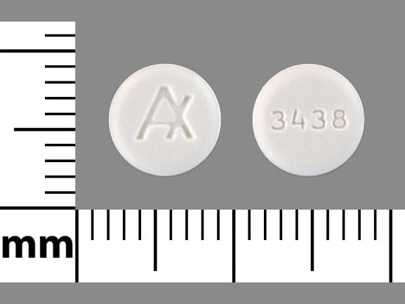 Pill Logo 3438 White Round is Selegiline Hydrochloride