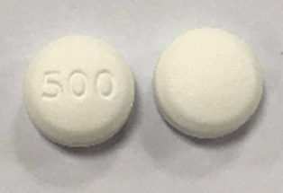 Pill 500 White Round is Metformin Hydrochloride