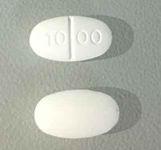 Pill 10 00 White Oval is Metformin Hydrochloride