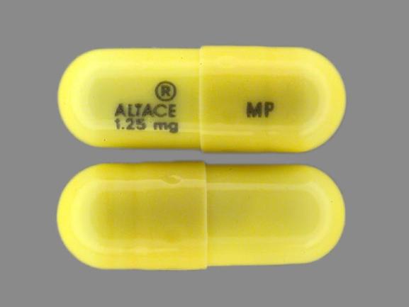 Pill ALTACE 1.25 mg MP Yellow Capsule/Oblong is Altace