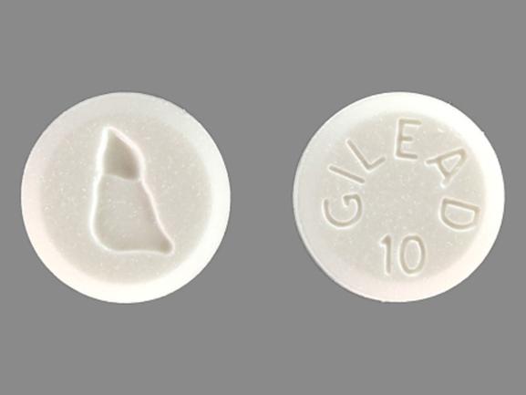 Pill GILEAD 10 LOGO is Hepsera 10 mg