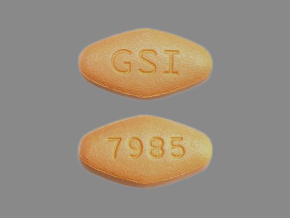 Pill GSI 7985 Orange Four-sided is Harvoni
