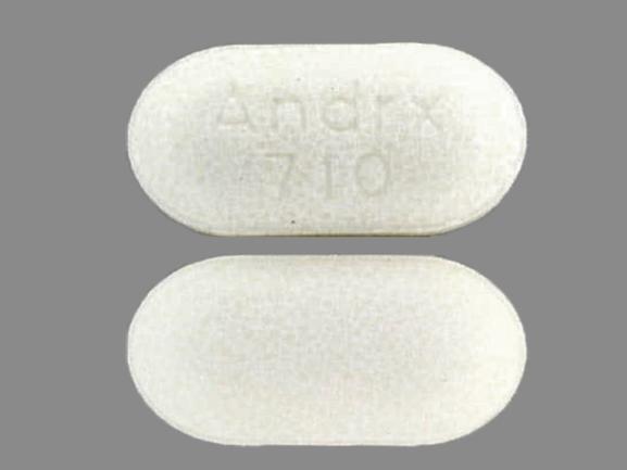 Pill Andrx 710 White Elliptical/Oval is Potassium Chloride Extended-Release