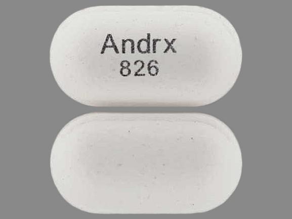 Pill Andrx 826 White Capsule/Oblong is Naproxen Sodium Extended-Release