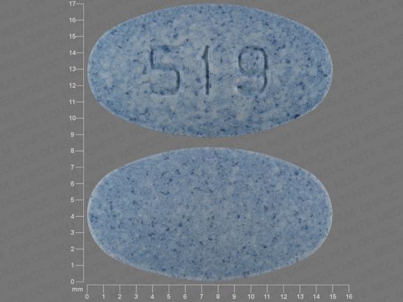 Pill 519 Blue Oval is Carbidopa and Levodopa