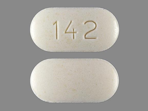 Pill 142 White Capsule/Oblong is Metformin Hydrochloride Extended-Release