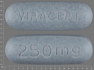 Pill VIRACEPT 250 mg Blue Oval is Viracept