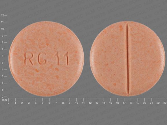 Pill RG11 Peach Round is Allopurinol