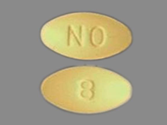 Pill NO 8 Yellow Oval is Ondansetron Hydrochloride