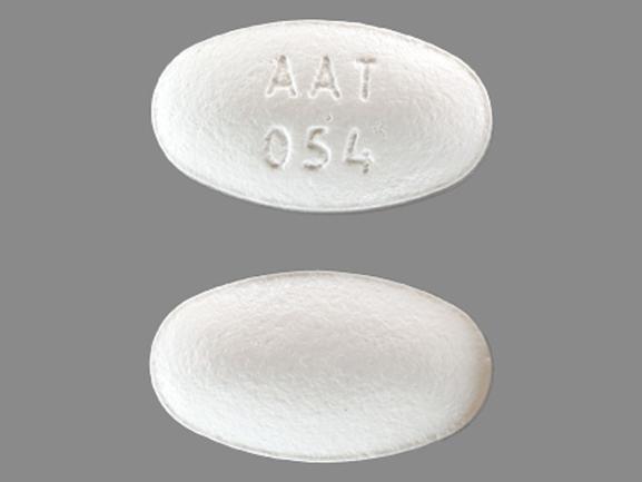 Pill AAT 054 White Oval is Amlodipine Besylate and Atorvastatin Calcium