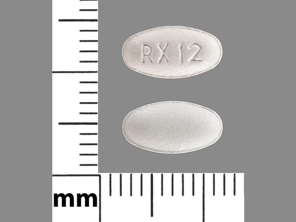 Pill RX 12 White Oval is Atorvastatin Calcium