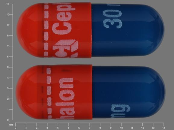 Cyclobenzaprine hydrochloride extended release 30 mg Logo Cephalon 30 mg