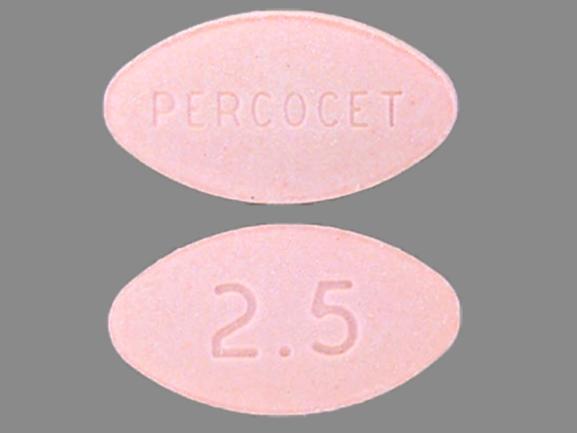 Pill PERCOCET 2.5 Pink Oval is Percocet