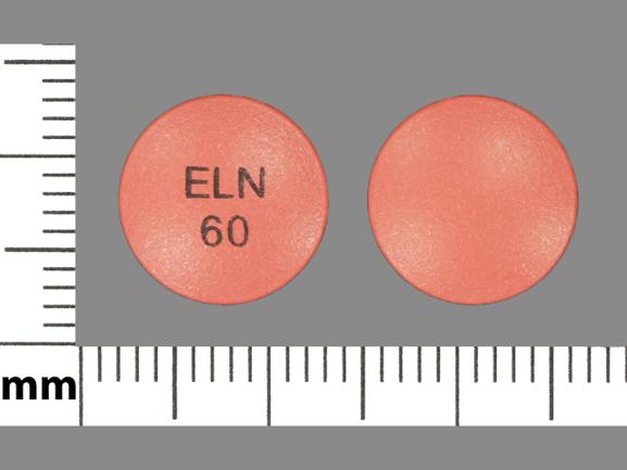 Pill ELN 60 Brown Round is Afeditab CR