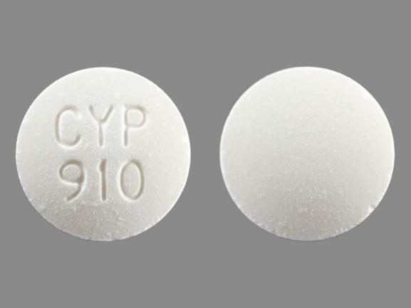 Pill CYP 910 White Round is Eliphos