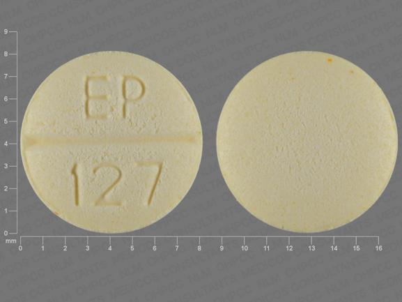 Pill EP 127 Yellow Round is Folic Acid