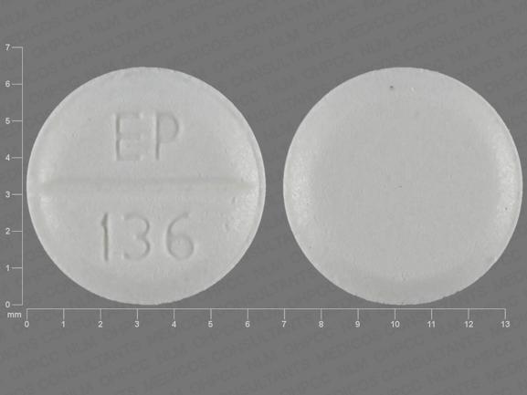Pill EP 136 White Round is Benztropine Mesylate