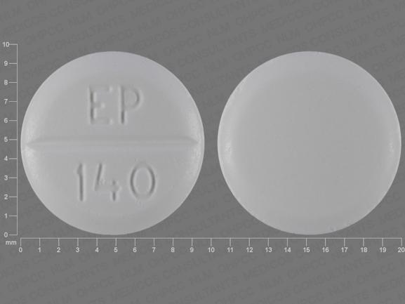 Pill EP 140 White Round is Glycopyrrolate