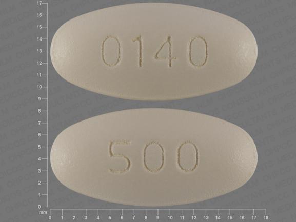 Pill 500 0140 Yellow Oval is Levofloxacin