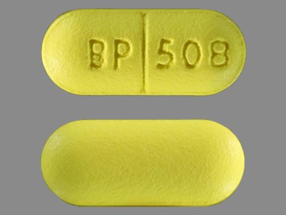Pill BP 508 Yellow Capsule/Oblong is Salsalate