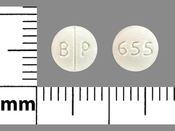 Pill B P 655 White Round is Methimazole
