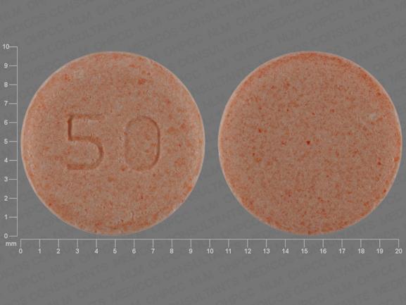 Pill 50 Orange Round is Hydralazine Hydrochloride