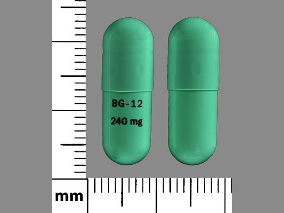 Pill BG-12 240 mg Green Capsule-shape is Tecfidera