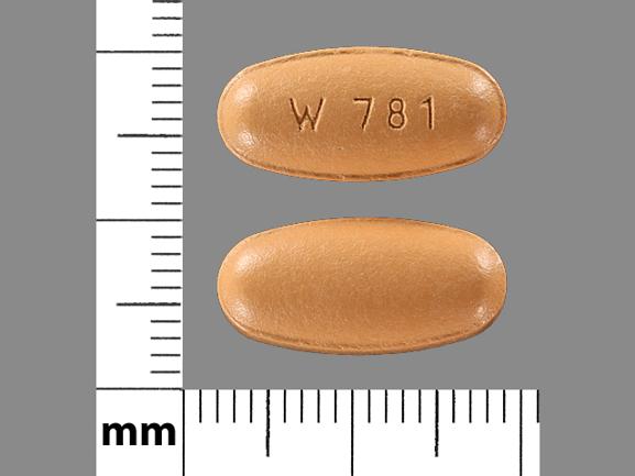 Pill W 781 Orange Oval is Entacapone