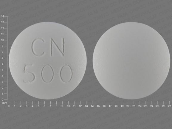 Pill CN 500 White Round is Chloroquine Phosphate